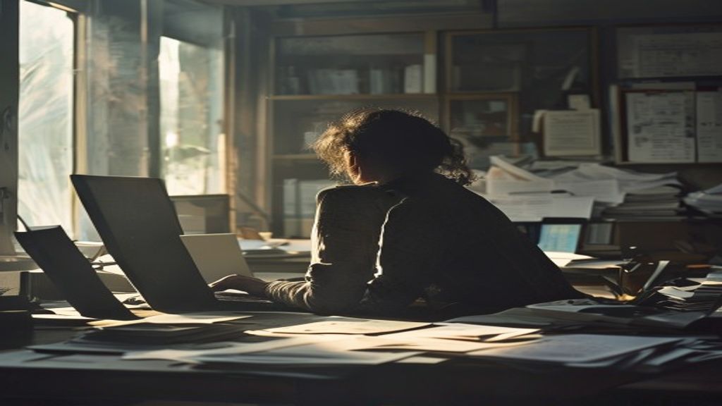 Persona trabajando en la declaración de impuestos