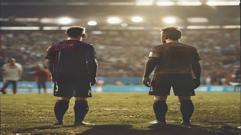 Lionel Messi y Lautaro Martínez en el campo de juego