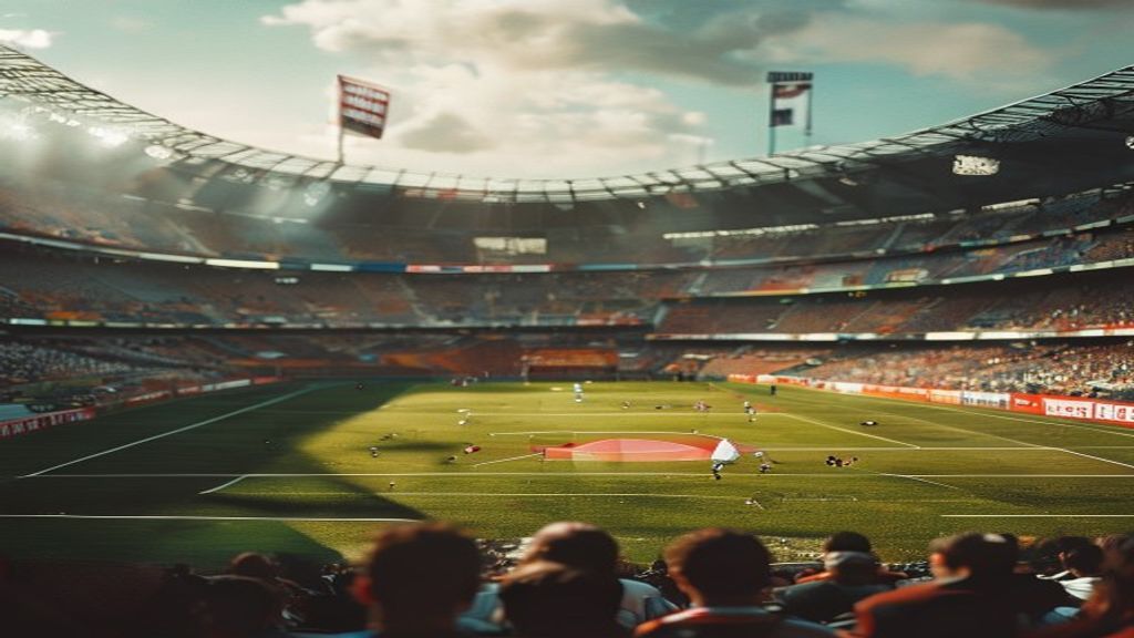 Fanáticos argentinos y españoles en un estadio de fútbol