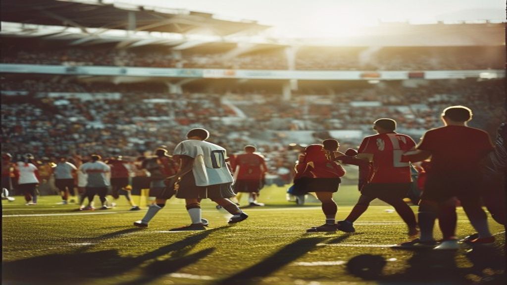 Jugadores de Argentina y España en el campo de juego