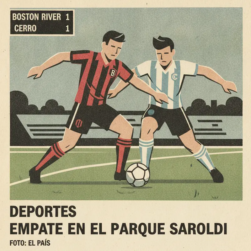 Ilustración editorial: Boston River y Cerro empataron 1-1: el Sastre perdió la punta y el Villero sigue en descenso. Nación UY