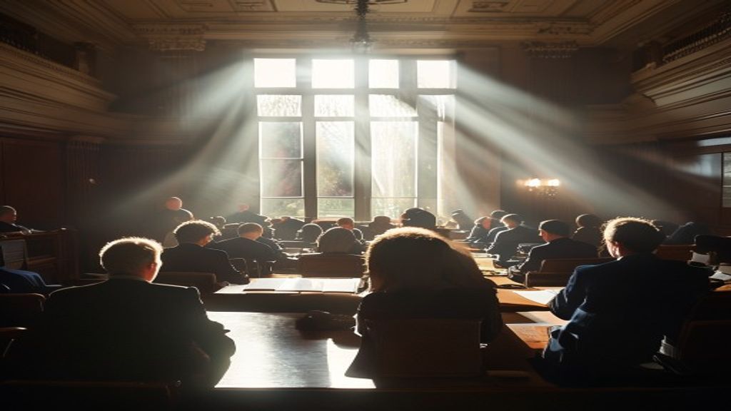 Miembros de un comité legislativo en la Cámara de Representantes de Estados Unidos revisando documentos en una sala de reuniones.
