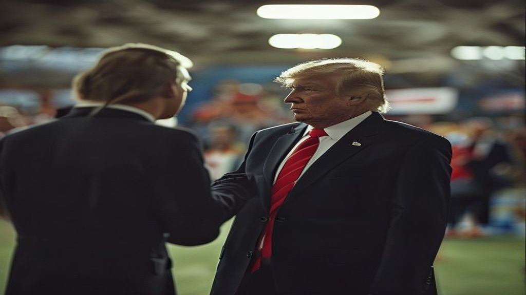 Cuti Romero evitando darle la mano a Donald Trump