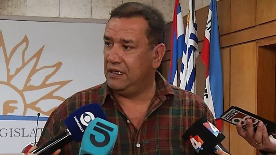 Sebastián Da Silva habla con la prensa en el Palacio Legislativo. Foto: Subrayado