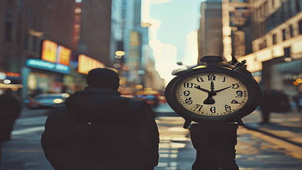 Reloj que muestra la hora de verano en un entorno urbano