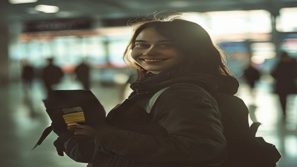 Mujer anónima con pasaporte estadounidense
