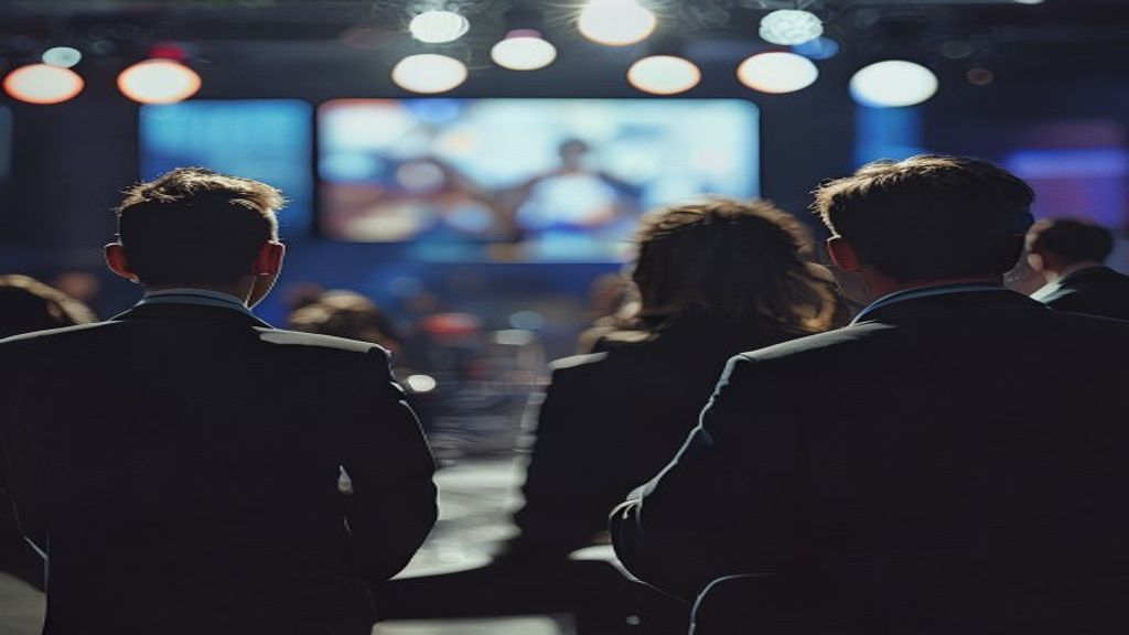 Estudio de televisión con conductor, invitado y periodista