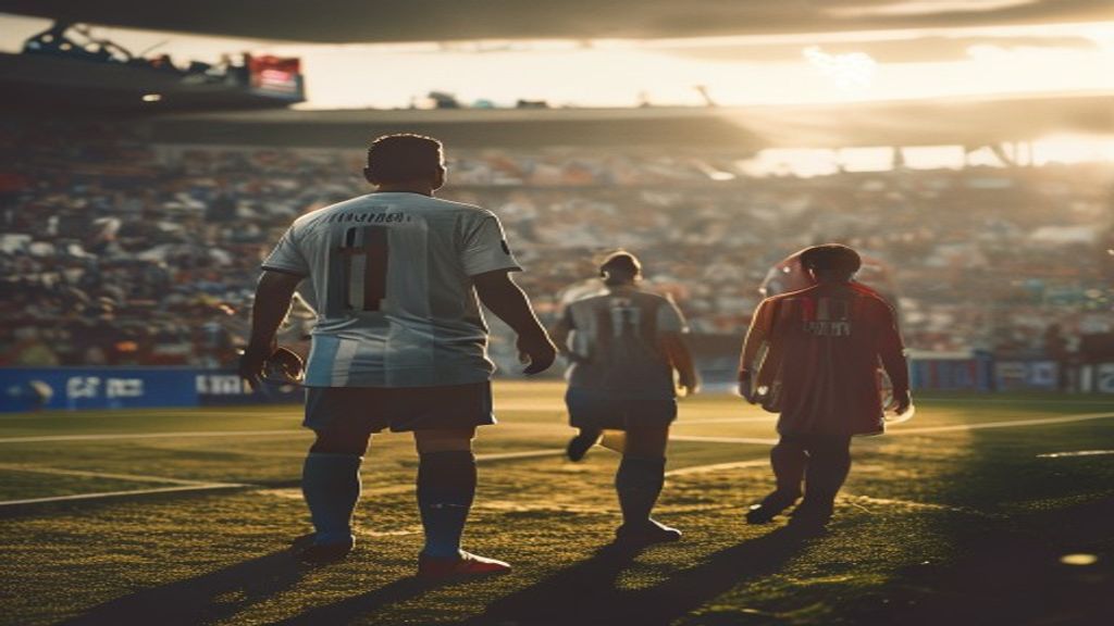 Partido de fútbol entre Argentina y España