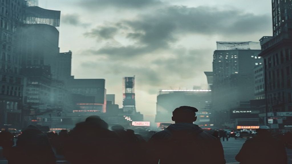 Nueva York bajo un cielo nublado y con una ligera niebla