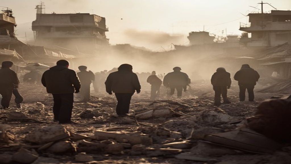 Escena de destrucción en la Franja de Gaza después de un ataque