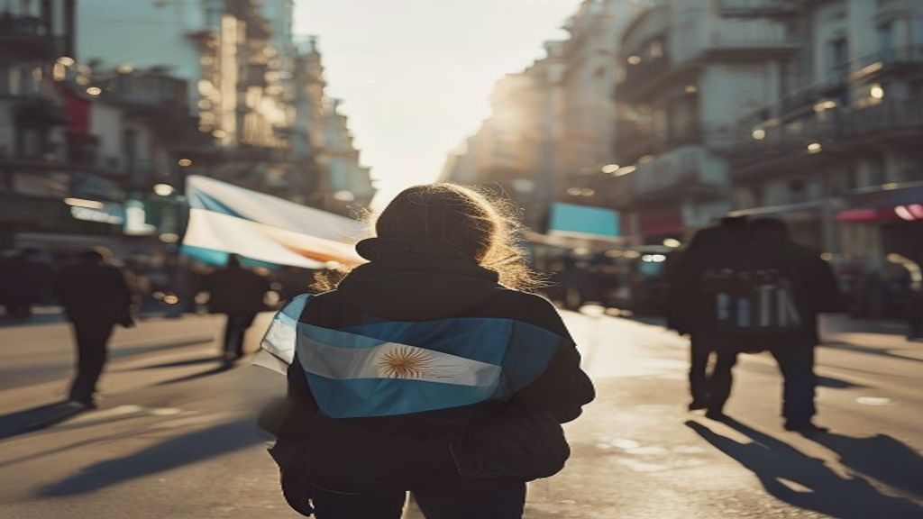 Persona anónima en una calle de Buenos Aires