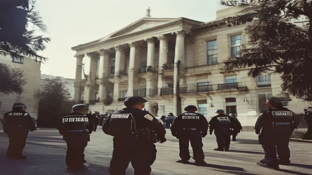 Edificio de la Justicia uruguaya con medidas de seguridad