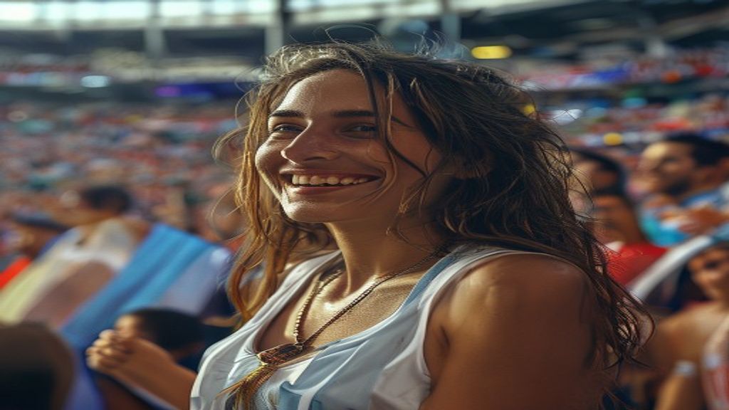Jimena Barón en el estadio durante la final del Mundial 2026