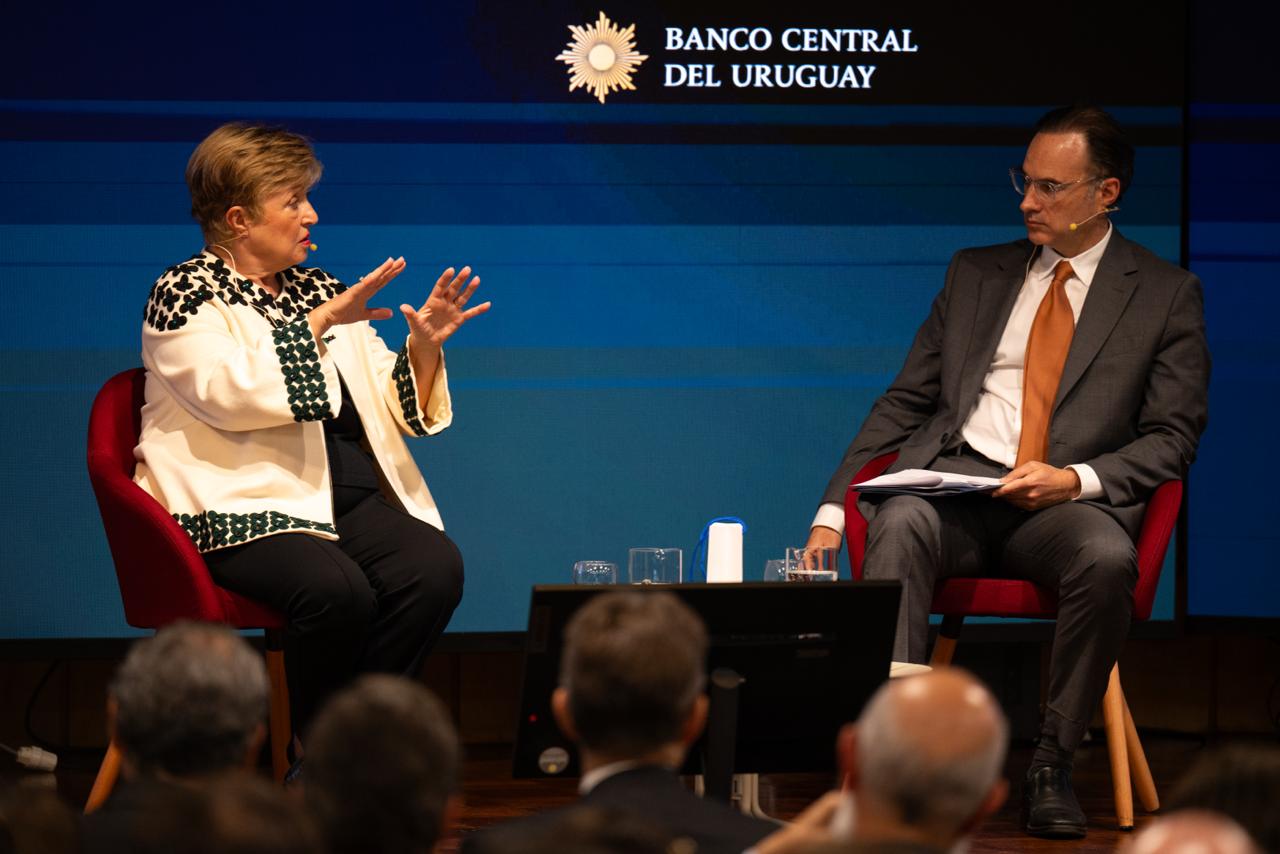 Kristalina Georgieva durante su visita a Uruguay. Foto: El País
