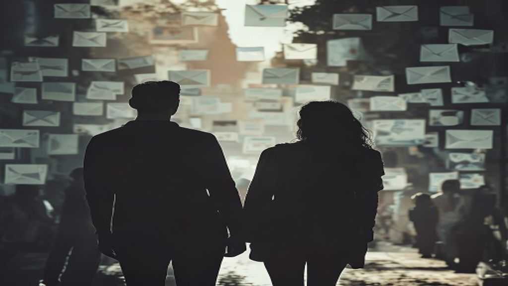 Una ilustración de una pareja en una relación tóxica