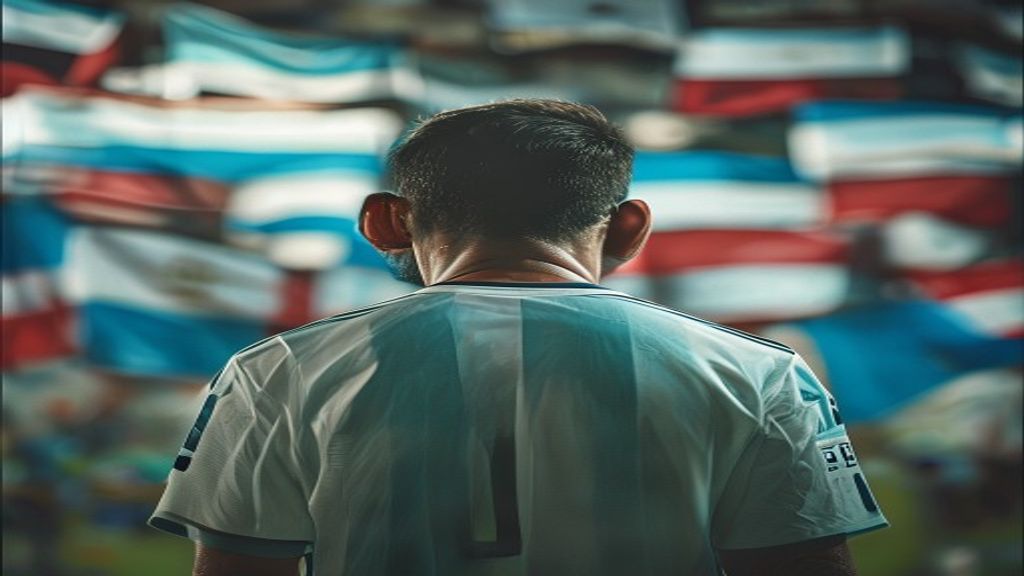 Lisandro Martínez con la camiseta de la Selección argentina
