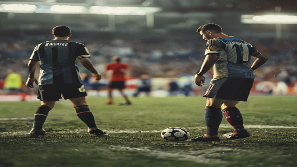 Jugadores de fútbol argentinos y españoles en una situación tensa