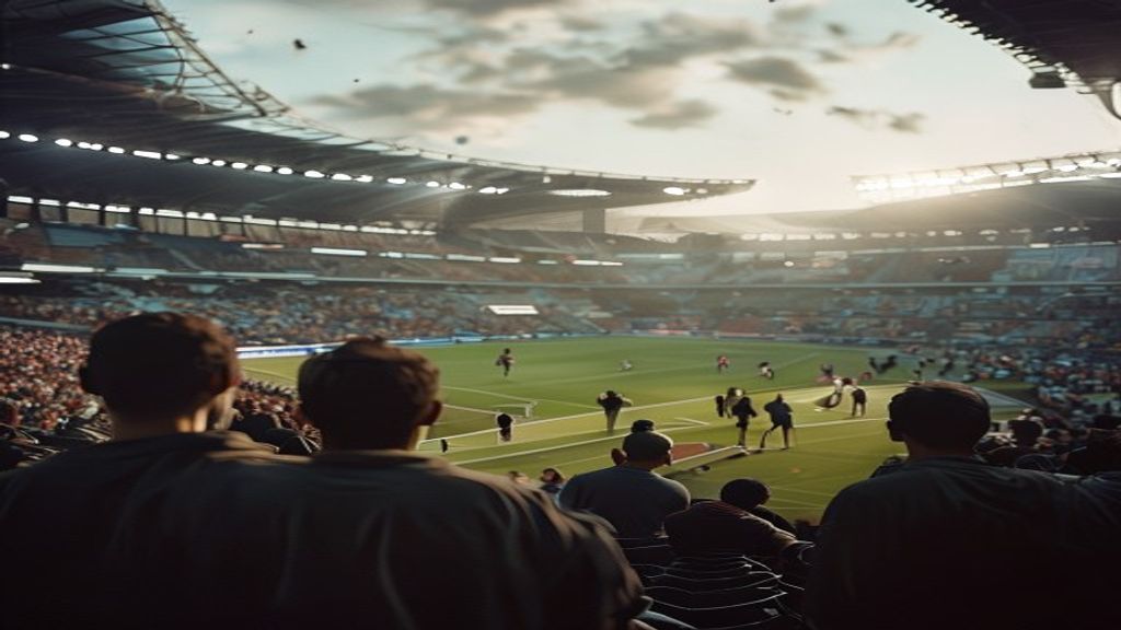 Show del entretiempo en un estadio de fútbol
