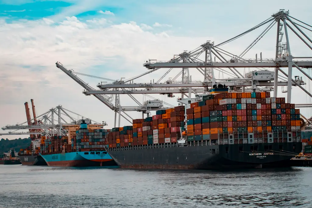 Buques portacontenedores junto a grúas de una terminal. Foto: Unsplash