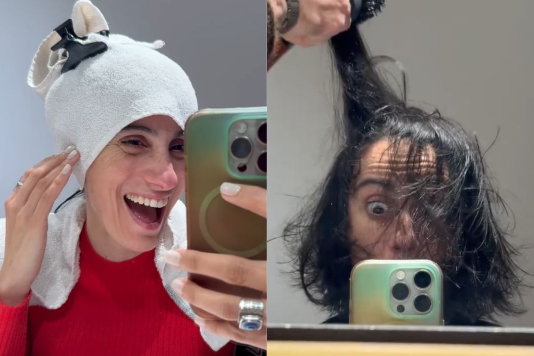 Noelia Etcheverry muestra su nuevo corte de pelo en el salón. Foto: El País