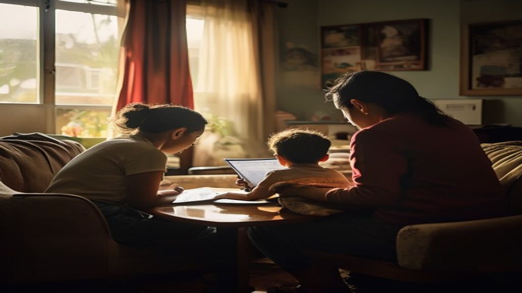 Familia latina de bajos ingresos en Estados Unidos