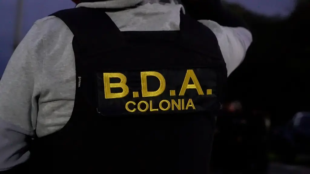 Un efectivo de la Brigada Departamental Antidrogas de Colonia durante los allanamientos de la Operación Golfo. Foto: Ministerio del Interior