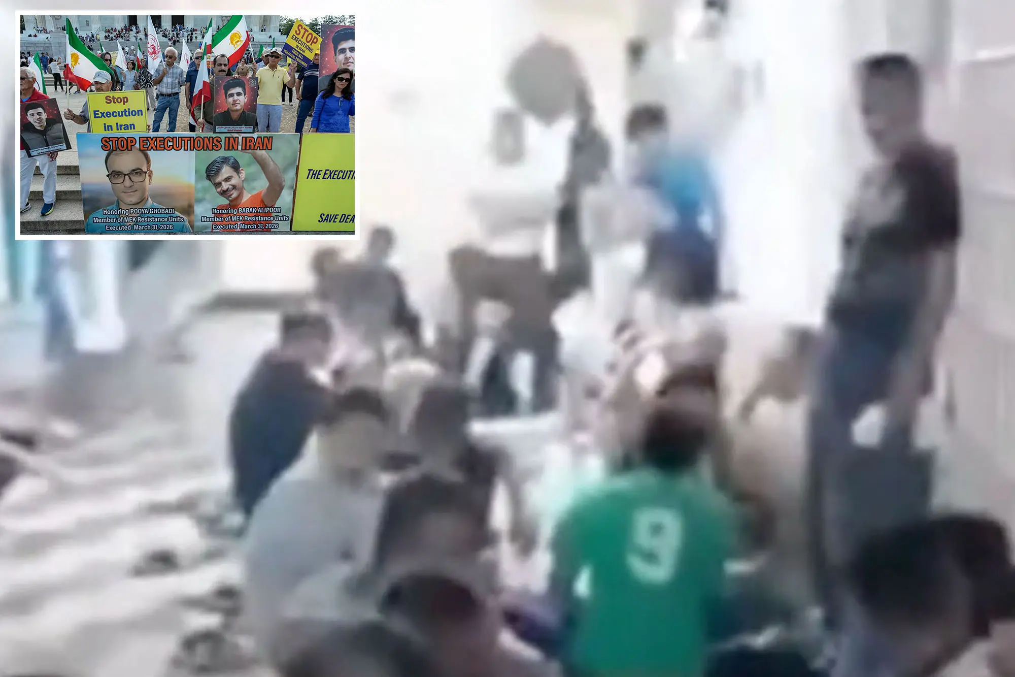 Prisioneros en huelga de hambre en la cárcel Ghezel Hesar, cosiendo sus labios en protesta. Foto: The Guardian