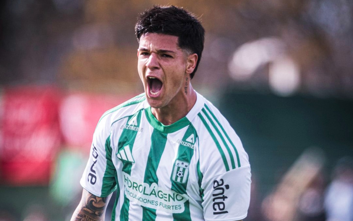 Celebración del gol de Racing Club en el partido contra Boston River. Foto: El Observador