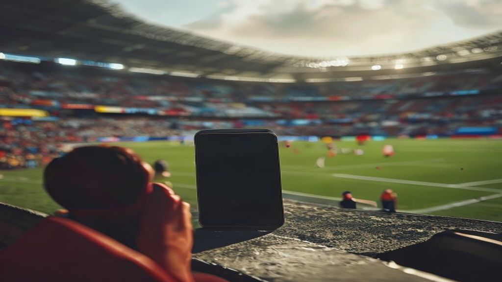Fanáticos ingleses y argentinos en un estadio de fútbol