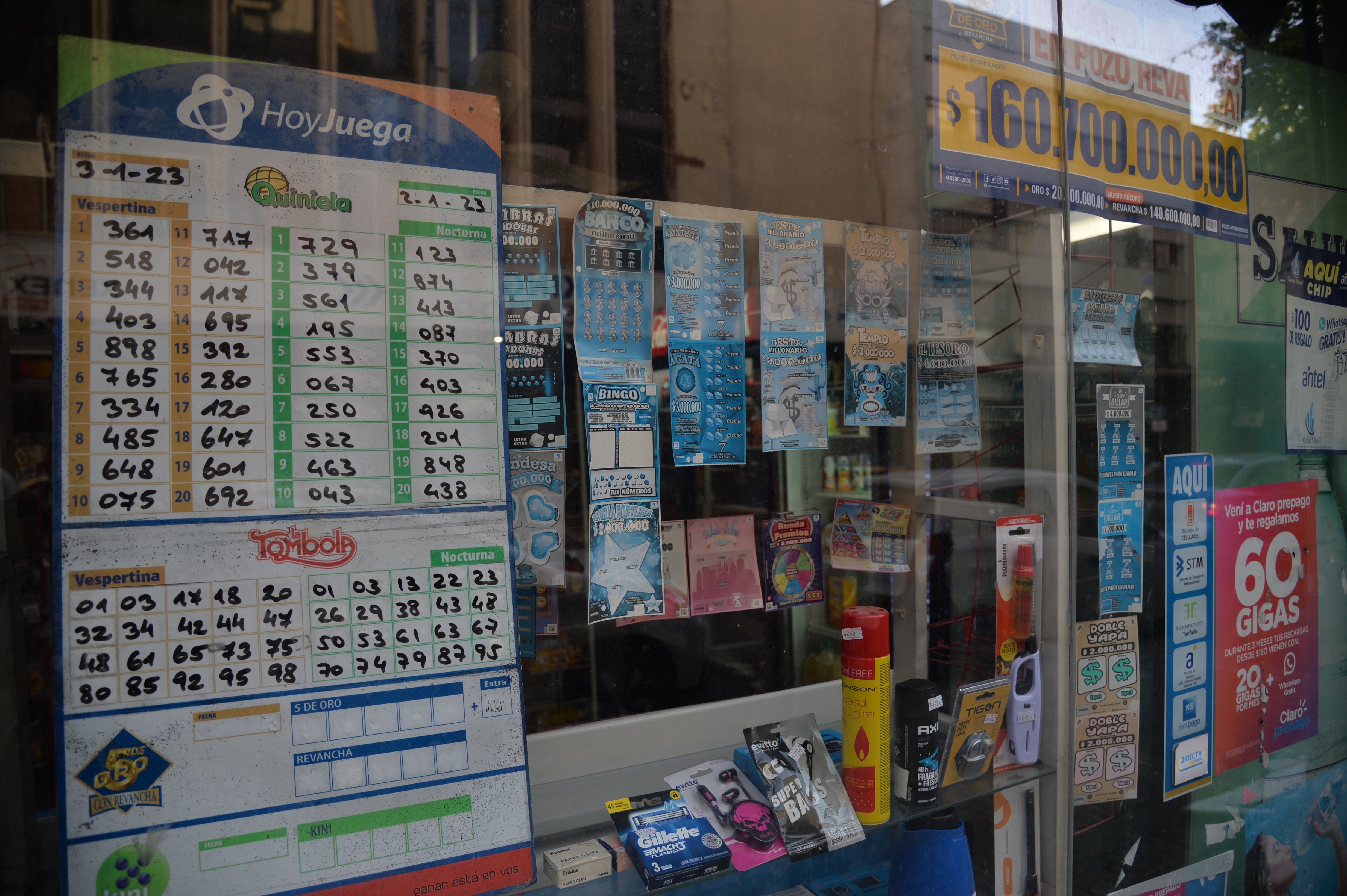 Sorteo de la Quiniela y Tómbola en Uruguay. Foto: El País