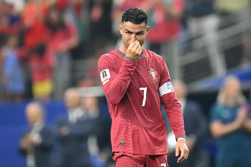 Cristiano Ronaldo, con la camiseta de Portugal, en un partido de fútbol, en una imagen de archivo. Foto: AFP