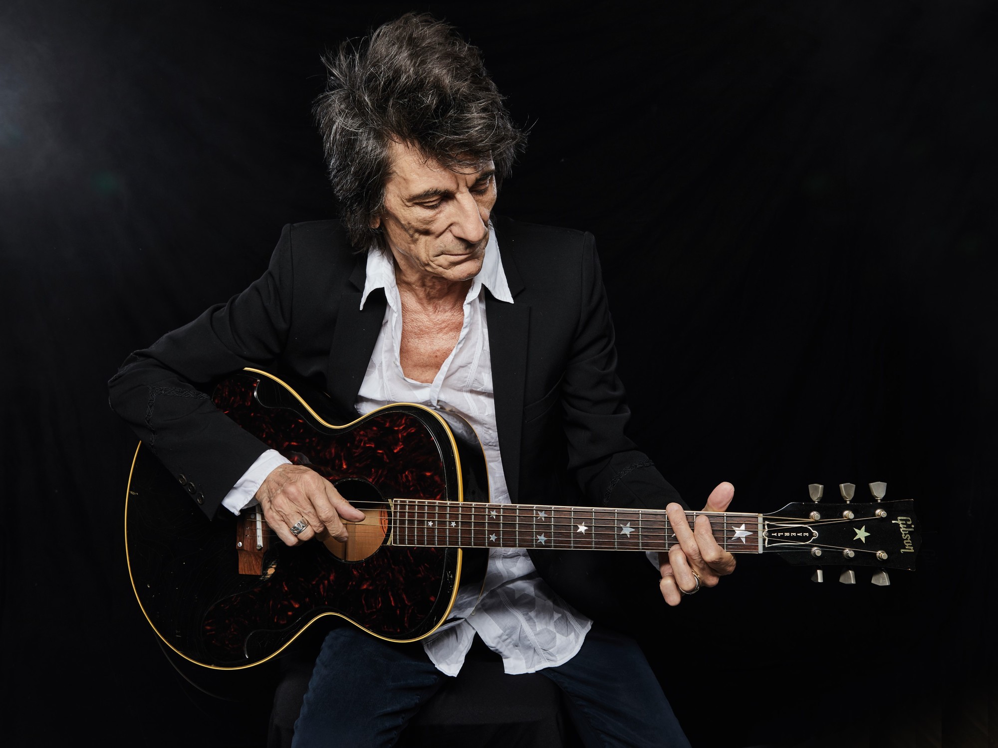 Ronnie Wood en concierto, Movistar Arena, Argentina. Foto: La Nación