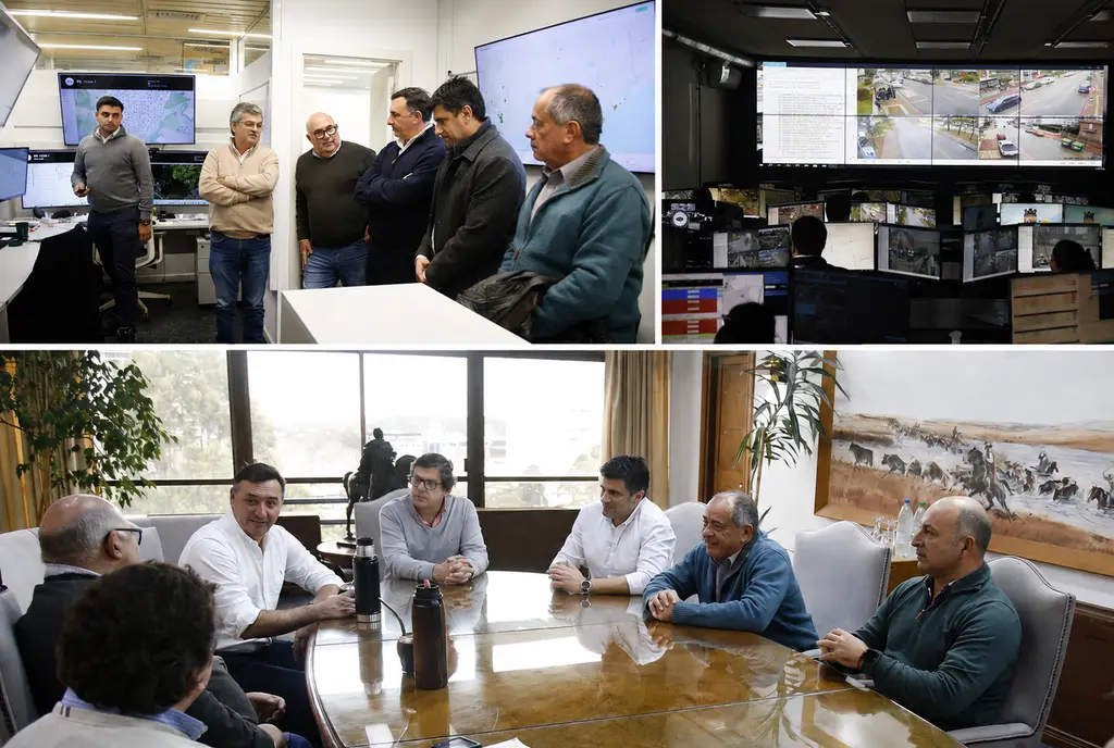 Delegación del Gobierno de Salto en visita a centros de monitoreo. Foto: Intendencia de Salto