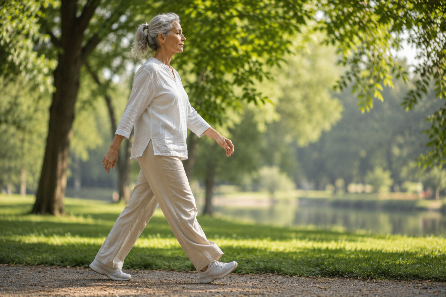 Clase de Tai Chi Walking en un parque, promoviendo la salud y el bienestar de los adultos mayores. Foto: El País