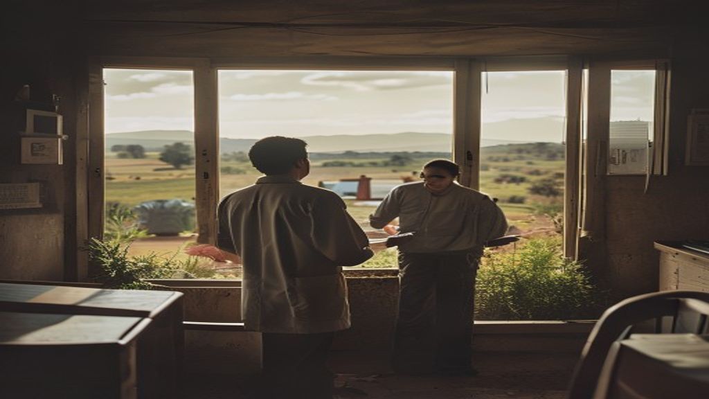 Médico atendiendo a un paciente en una clínica rural en Texas