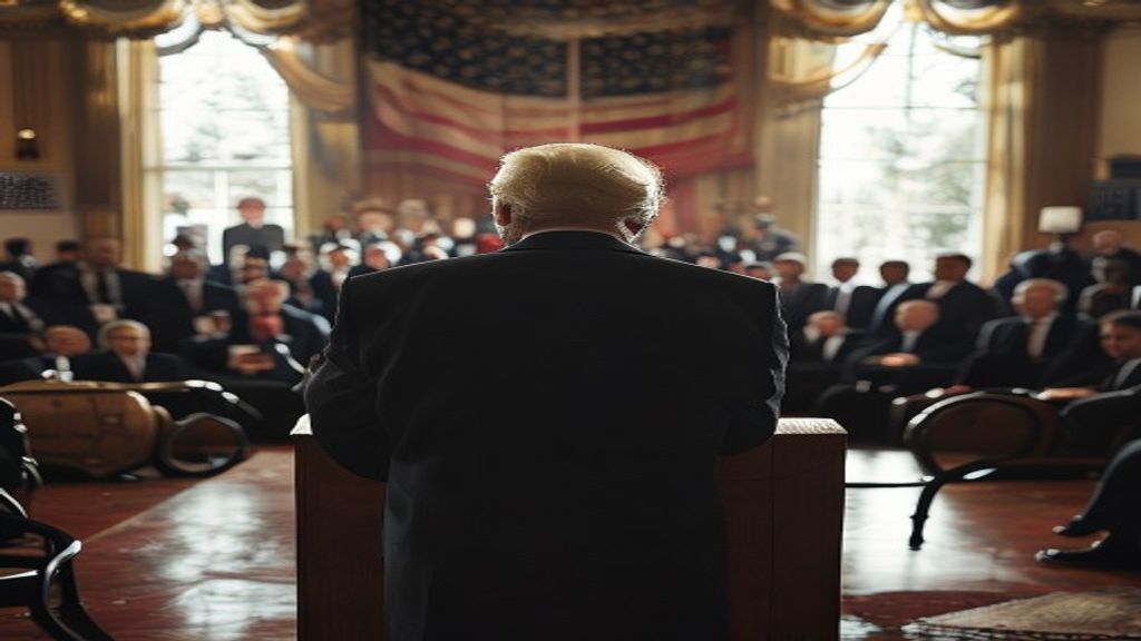 El presidente Trump en una conferencia de prensa en la Casa Blanca