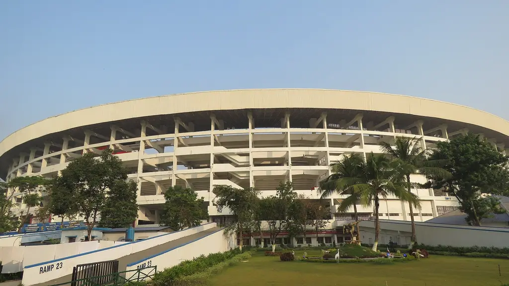 Exterior del estadio Vivekananda Yuba Bharati Krirangan, conocido como Salt Lake Stadium, en Calcuta, India. Foto: Vinayaraj / Wikimedia Commons (CC BY-SA 4.0) (archivo)